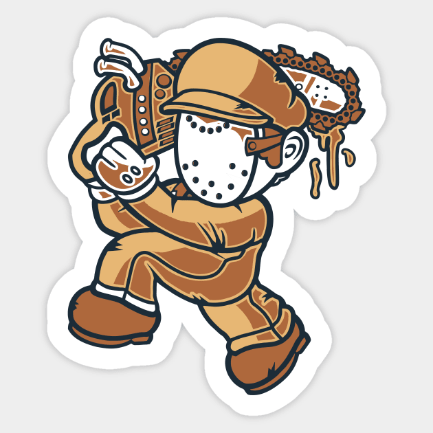 The Chainsaw Killer Sticker by LineXpressions